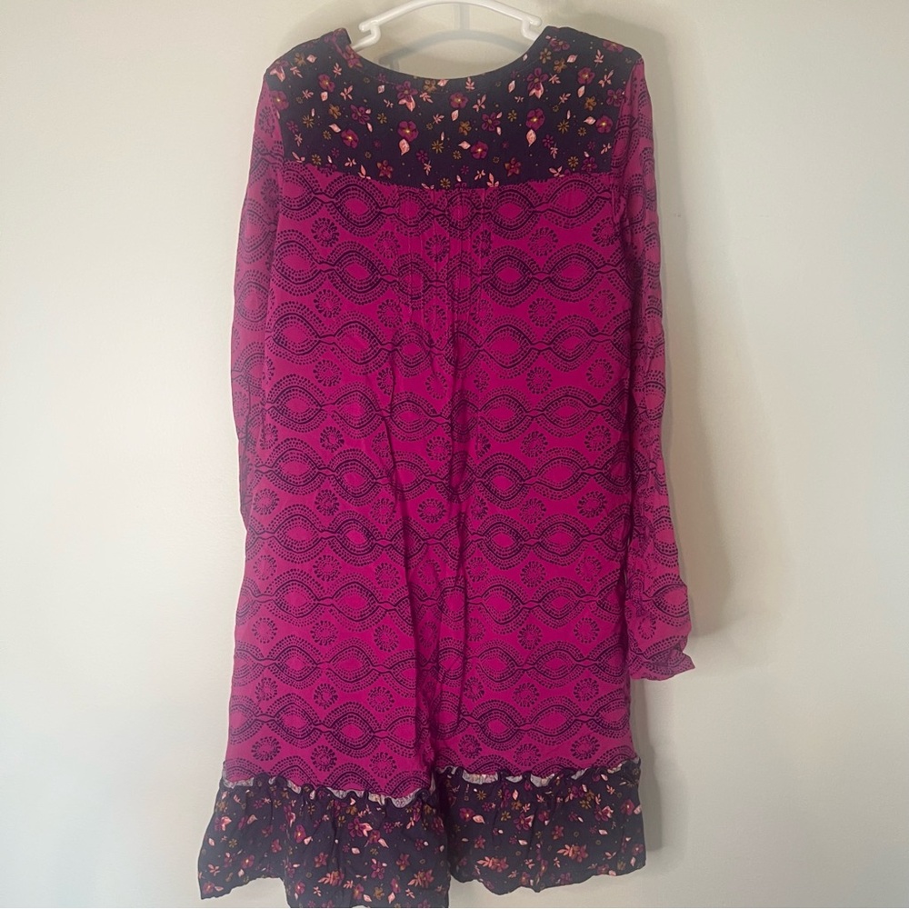 Roxy Fuchsia and Black Patterned Fabric Dress - Picture 2 of 4